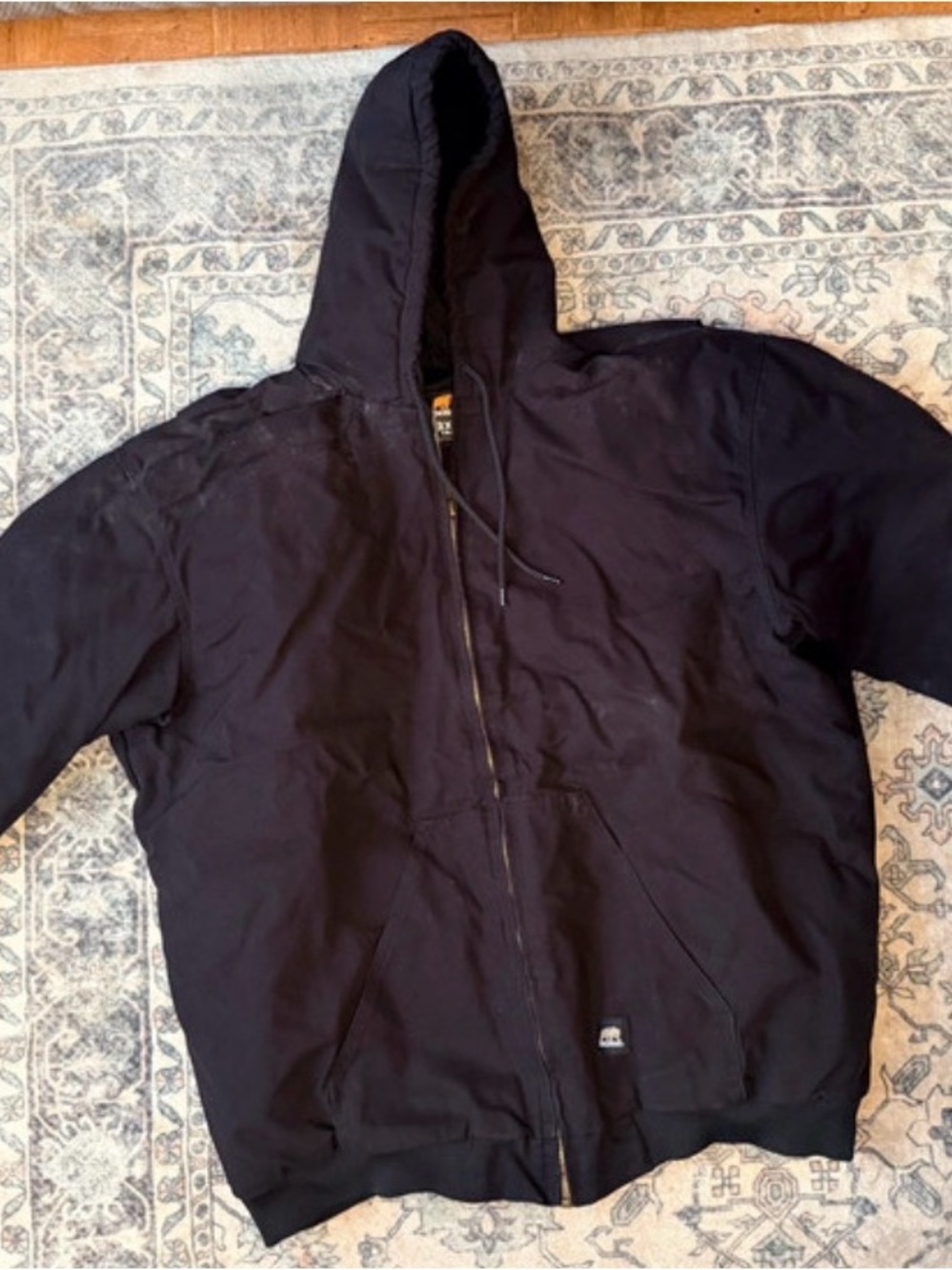 Berne Black Hooded Zip-Up Jacket